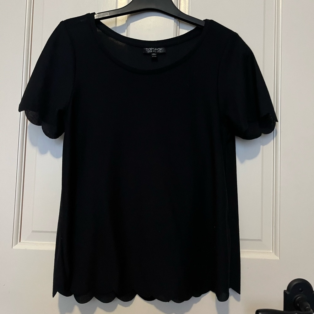 Topshop Scalloped Blouse